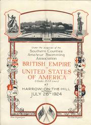 BRITISH EMPIRE V UNITED STATES OF AMERICA 1924 SWIMMING PROGRAMME - INCLUDING JOHNNY WEISMULLER