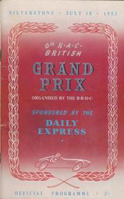 BRITISH GRAND PRIX 1953 OFFICIAL PROGRAMME