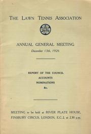 THE LAWN TENNIS ASSOCIATION ANNUAL GENERAL MEETING 1926