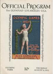 LOS ANGELES OLYMPICS 1932 - 4TH AUGUST OFFICIAL PROGRAM