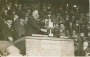 STANLEY SMITH (WAKEFIELD TRINITY) RECEIVING THE CHARITY CUP AT DEWSBURY 1920S