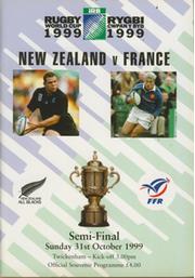 NEW ZEALAND V FRANCE 1999 (WORLD CUP SEMI-FINAL) RUGBY PROGRAMME