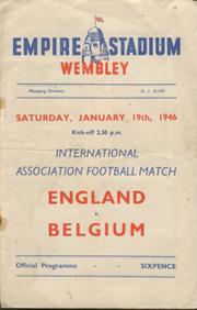 ENGLAND V BELGIUM 1946 FOOTBALL PROGRAMME