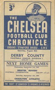 CHELSEA V DERBY COUNTY 1947-48 FOOTBALL PROGRAMME