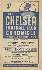 CHELSEA V DERBY COUNTY 1947-48 FOOTBALL PROGRAMME
