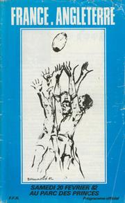 FRANCE V ENGLAND 1982 RUGBY UNION PROGRAMME