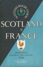 SCOTLAND V FRANCE 1956 RUGBY PROGRAMME