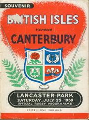 CANTERBURY V BRITISH ISLES 1959 RUGBY PROGRAMME