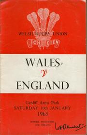 WALES V ENGLAND 1965 RUGBY PROGRAMME