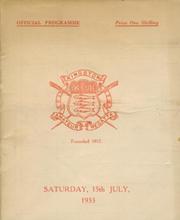KINGSTON REGATTA 1933 OFFICIAL PROGRAMME