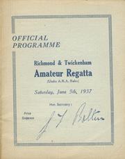 RICHMOND & TWICKENHAM REGATTA 1937 OFFICIAL PROGRAMME