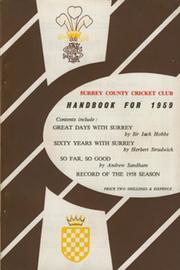 SURREY COUNTY CRICKET CLUB HANDBOOK FOR 1959