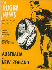 AUSTRALIA V NEW ZEALAND 1968 RUGBY PROGRAMME (SYDNEY)