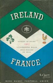 IRELAND V FRANCE 1963 RUGBY PROGRAMME