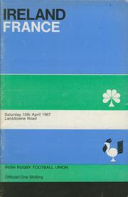 IRELAND V FRANCE 1967 RUGBY UNION PROGRAMME