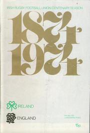 IRELAND V ENGLAND 1975 RUGBY PROGRAMME