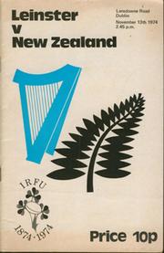 LEINSTER V NEW ZEALAND 1974 RUGBY PROGRAMME