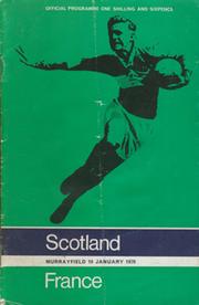 SCOTLAND V FRANCE 1970 RUGBY PROGRAMME