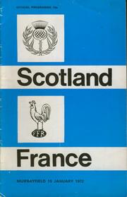 SCOTLAND V FRANCE 1972 RUGBY PROGRAMME