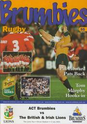 A.C.T. BRUMBIES V BRITISH ISLES 2001 RUGBY PROGRAMME