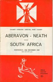 ABERAVON-NEATH V SOUTH AFRICA 1969-70 RUGBY PROGRAMME