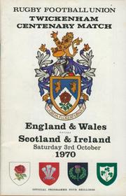 ENGLAND & WALES V SCOTLAND & IRELAND 1970 RUGBY PROGRAMME