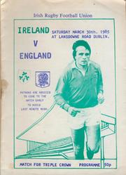 IRELAND V ENGLAND 1985 "PIRATE" RUGBY PROGRAMME (IRELAND TRIPLE CROWN SEASON)