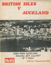 AUCKLAND V BRITISH ISLES 1977 RUGBY PROGRAMME