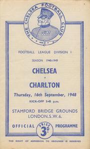 CHELSEA V CHARLTON ATHLETIC 1948-49 FOOTBALL PROGRAMME