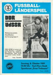  EAST GERMANY V RUSSIA 1989 FOOTBALL PROGRAMME
