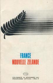 FRANCE V NEW ZEALAND 1967 RUGBY UNION PROGRAMME