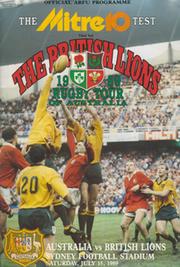 AUSTRALIA V BRITISH LIONS (THIRD TEST) 1989 RUGBY PROGRAMME