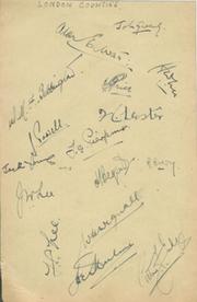 LONDON COUNTIES 1943 signed album page