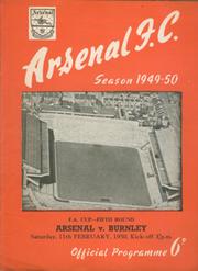 ARSENAL V BURNLEY 1949-50 (FA CUP) FOOTBALL PROGRAMME