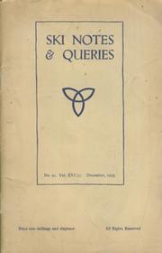 SKI NOTES AND QUERIES 1953 DECEMBER