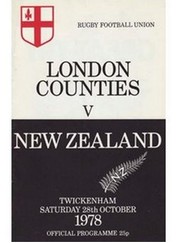 LONDON COUNTIES V NEW ZEALAND 1978 RUGBY PROGRAMME