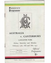 CANTERBURY V AUSTRALIA 1957 (LANCASTER PARK) CRICKET PROGRAMME