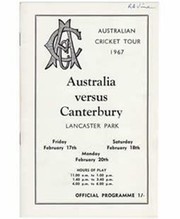 CANTERBURY V AUSTRALIA 1967 (LANCASTER PARK) CRICKET PROGRAMME