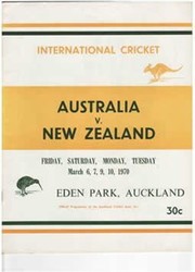 NEW ZEALAND V AUSTRALIA 1970 (EDEN PARK) CRICKET PROGRAMME