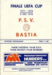 P.S.V. EINDHOVEN V BASTIA 1978 (UEFA CUP FINAL) FOOTBALL PROGRAMME