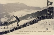 LES RASSES SUR STE. CROIX - CONCOURS DE SKIS. LE SAUT (SWITZ.) postcard