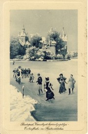 BUDSPEST, VAROSLIGETI KORCSOLAPALYA - EISLAUFBAHN IM STADTWALDCHEN (HUNGARY) postcard