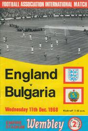 ENGLAND V BULGARIA 1968 FOOTBALL PROGRAMME