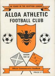 ALLOA ATHLETIC FOOTBALL CLUB - OFFICIAL COMMEMORATIVE HANDBOOK 1981-82