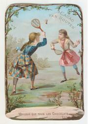 TENNIS ADVERTISING CARD - VAN HOUTEN CHOCOLATE, HOLLAND