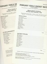 FEBRUARY FOOLS CRICKET MATCH SCORECARDS 1976 AND 1977 (GUILDFORD)