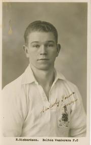 NORMAN RICHARDSON (BOLTON WANDERERS AND NEW BRIGHTON) SIGNED FOOTBALL POSTCARD