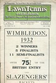 LAWN TENNIS AND BADMINTON MAGAZINE 1932 - COMPLETE WIMBLEDON RESULTS