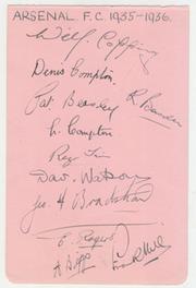 ARSENAL 1935-36 SIGNED ALBUM PAGE
