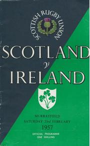SCOTLAND V IRELAND 1957 RUGBY PROGRAMME
